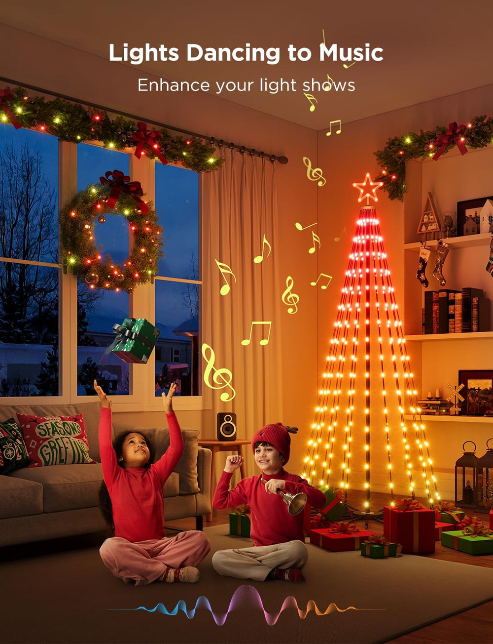 Govee Christmas Cone Tree Lights, 6.1ft 316 LEDs RGBIC Christmas Tree Light