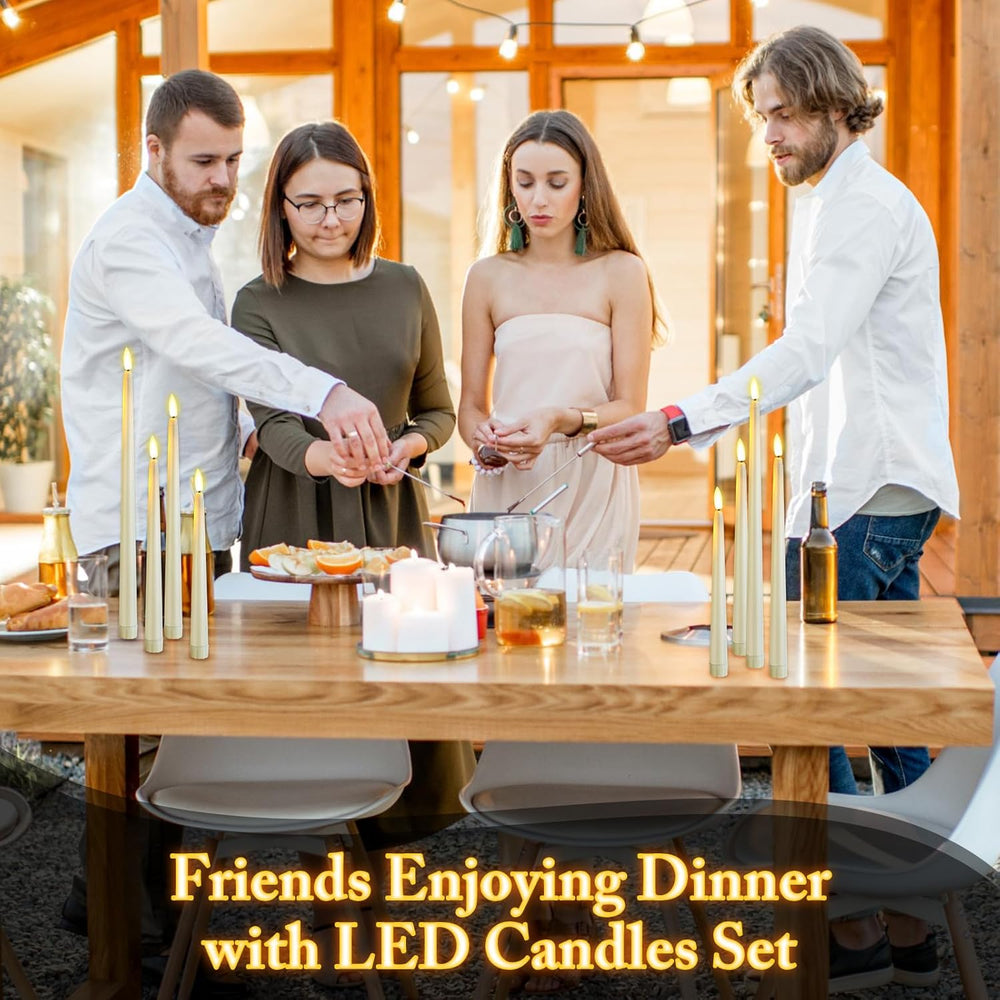 Rossesay 24 Pcs Flameless LED Taper Candles Battery Operated Candle 8.5"...