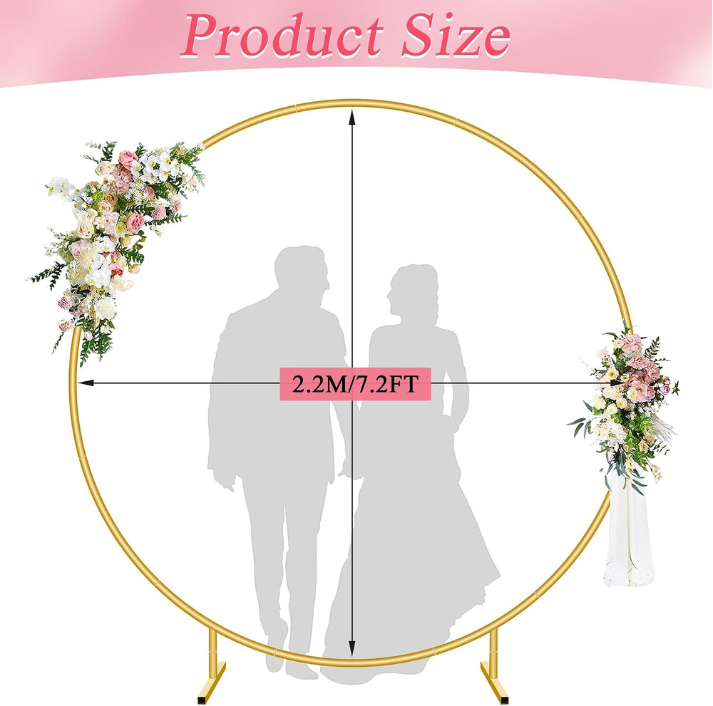 7.2FT Circle Balloon Arch Stand for Floor Round Arch Backdrop Stand for Parti...