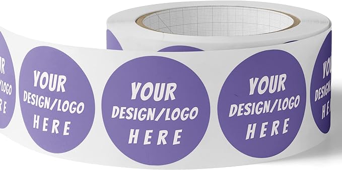 150 Custom Circle/Square BOPP Roll Labels- Personalized Stickers for Business Logo, Party, Wedding Favor, Baby Shower-Any Design Text + Image, Matte/Gloss Finish (4 Inch Circle)