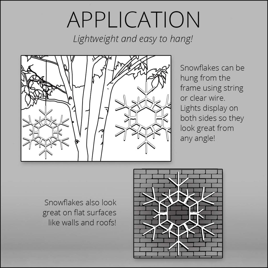 36" blue led snowflake – folding lighted snowflake, side view