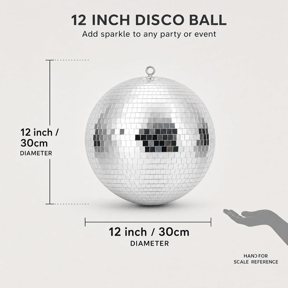 12 Inch Disco Ball with RGBW 3W Led Spotlight