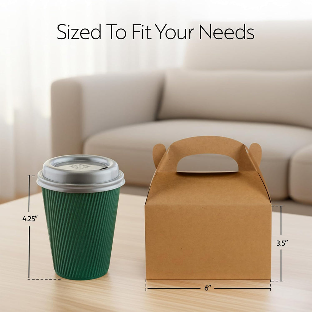 Restaurantware Kraft Paper Gable Boxes, 6 x 3 1/2 x 3 1/2 In, 100 Ct