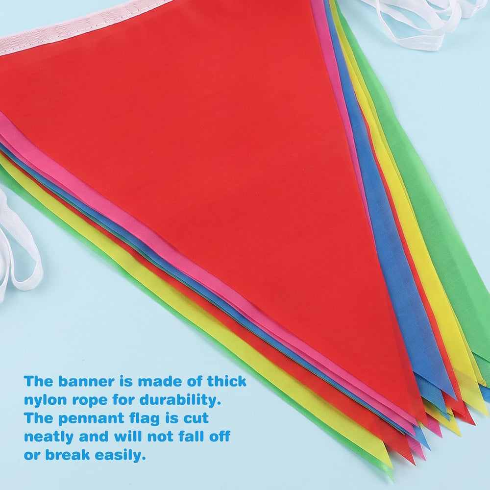 RUBFAC 1700ft 1200pcs Colorful Pennant Banner Flags Bulk