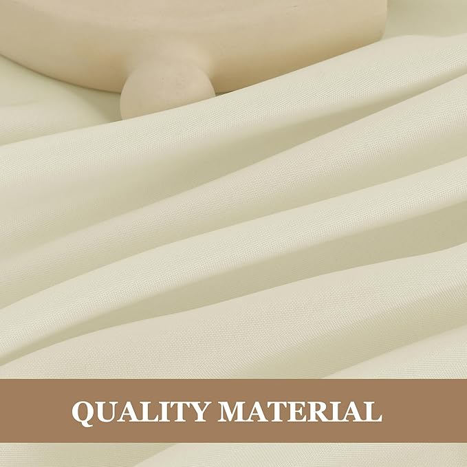 Fitable Ivory Rectangle Table Clothes, 6 Pack - 90 x 156 Inch - Reusable and Washable Tablecloths, Polyester Fabric Table Covers for Wedding, Party, Banquet, Formal Events