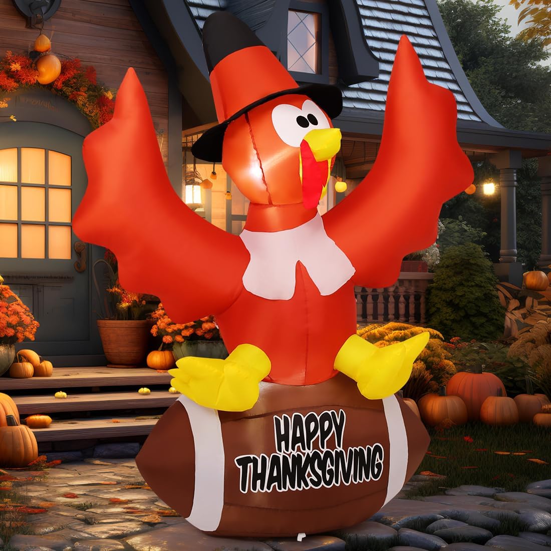 goosh 5 ft thanksgiving inflatables turkey outdoor decorations, package contents