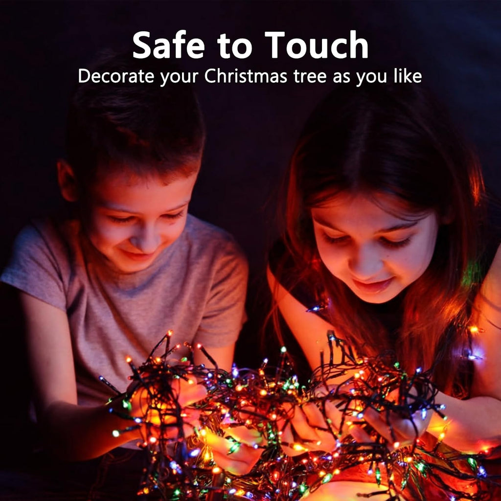 bhclight 50ft 1000led cluster christmas lights with remote on a desk or shelf