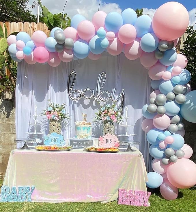 QueenDream Tablecloth 90x156 Rectangle Sequin Tablecloth White Iridescent Wedding Table Linens Glitter Birthday Bridal Party Indoor Outdoor Decorations