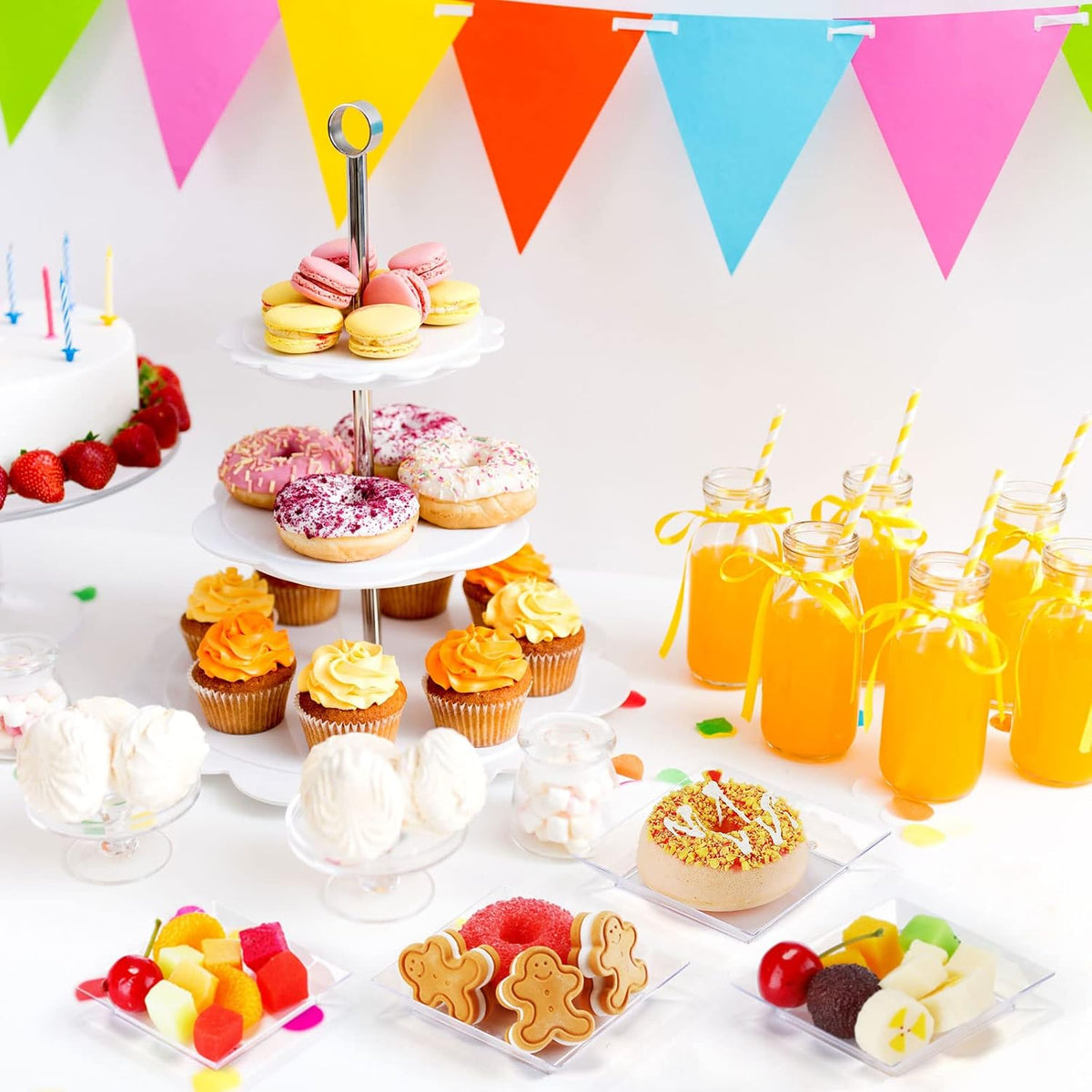 nuogo 250 pcs square dessert plates 3.6" plastic, package contents