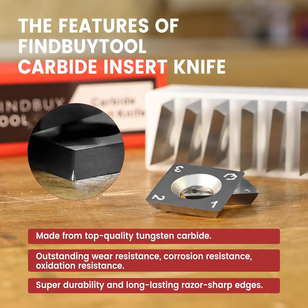 Findbuytool Carbide Inserts cutters (15x15x2.5mm-30°-R150-4R0.5) Insert for W...