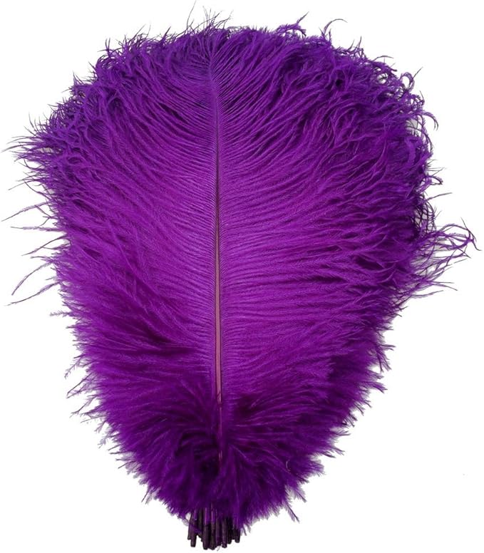 KOLIGHT 40pcs 12''~14''(30~35cm) Natural Ostrich Feathers for DIY Home Wedding Party Office Decoration (Purple)
