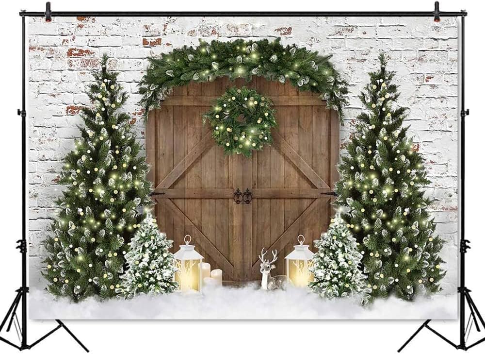 Mocsicka Christmas Wood House Photography Backdrop 12x10ft