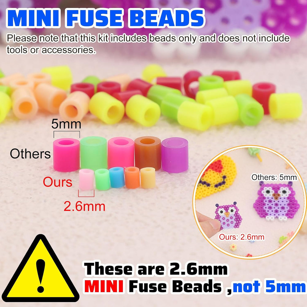 Lenwen 72000 Pcs Assorted Mini Fuse Beads, 2.6 mm. 72 Colors