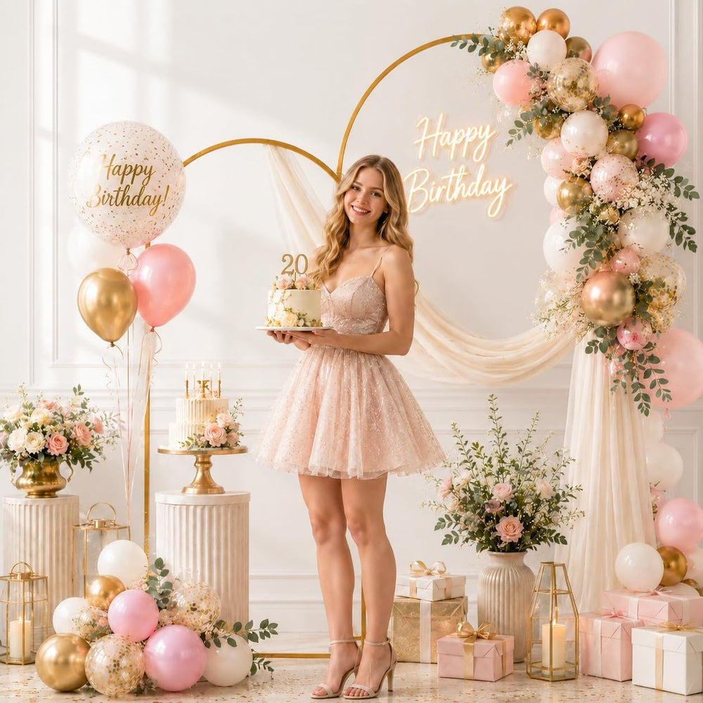7.2 FT Metal Arch Backdrop Stand, Balloon Backdrop Arch Stand for Party