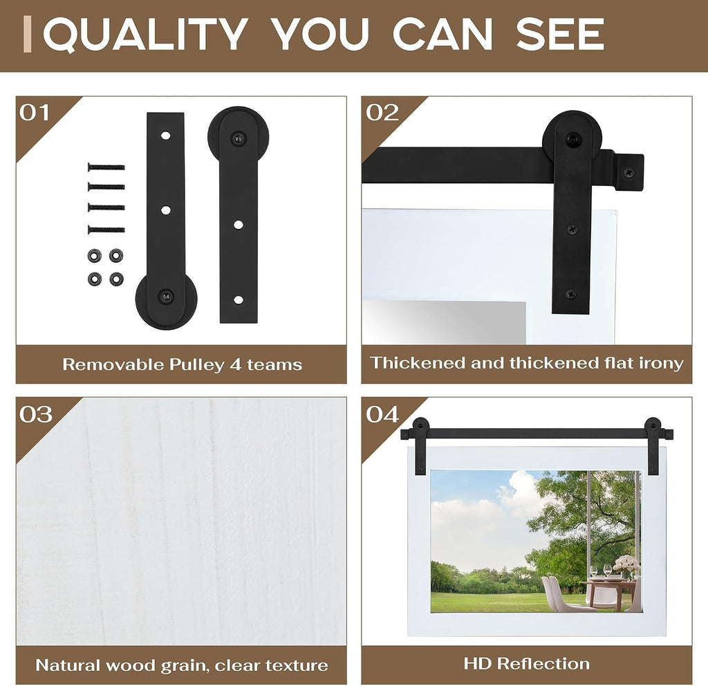 COGOOD Farmhouse Bathroom Mirrors for Over Sink - 26 x 41 Pure White