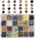 480pcs 8mm Crystal Natural Gemstone Beads Bracelet Jewelry Making Kit