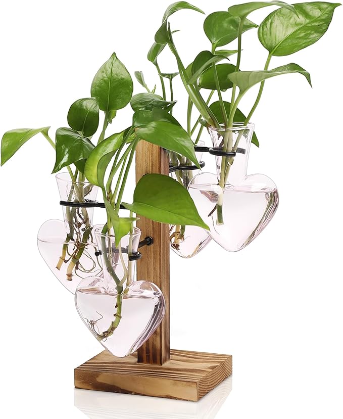 Plants Propagation Stations Plant Terrarium Kit Glass Planters for Indoor Plants House Plant Accessories Gift for Women - 4 Love Bulb Vase