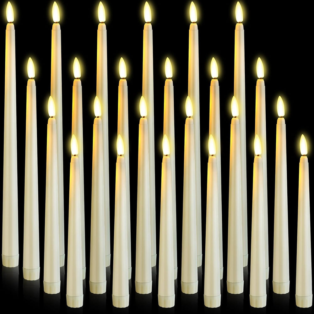 Rossesay 24 Pcs Flameless LED Taper Candles Battery Operated Candle 8.5"...