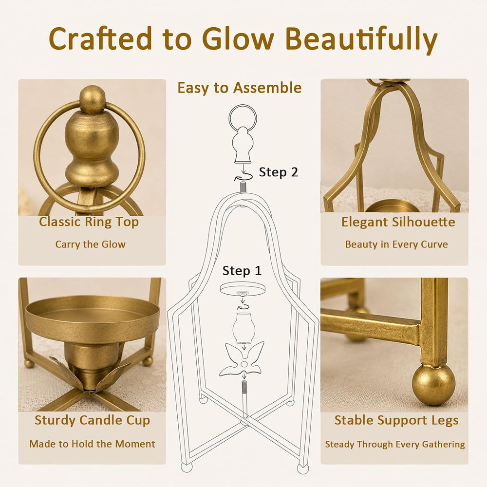 12.5" & 16.5" Timeless Cozy Decorative Lanterns Set of 2, Handc...