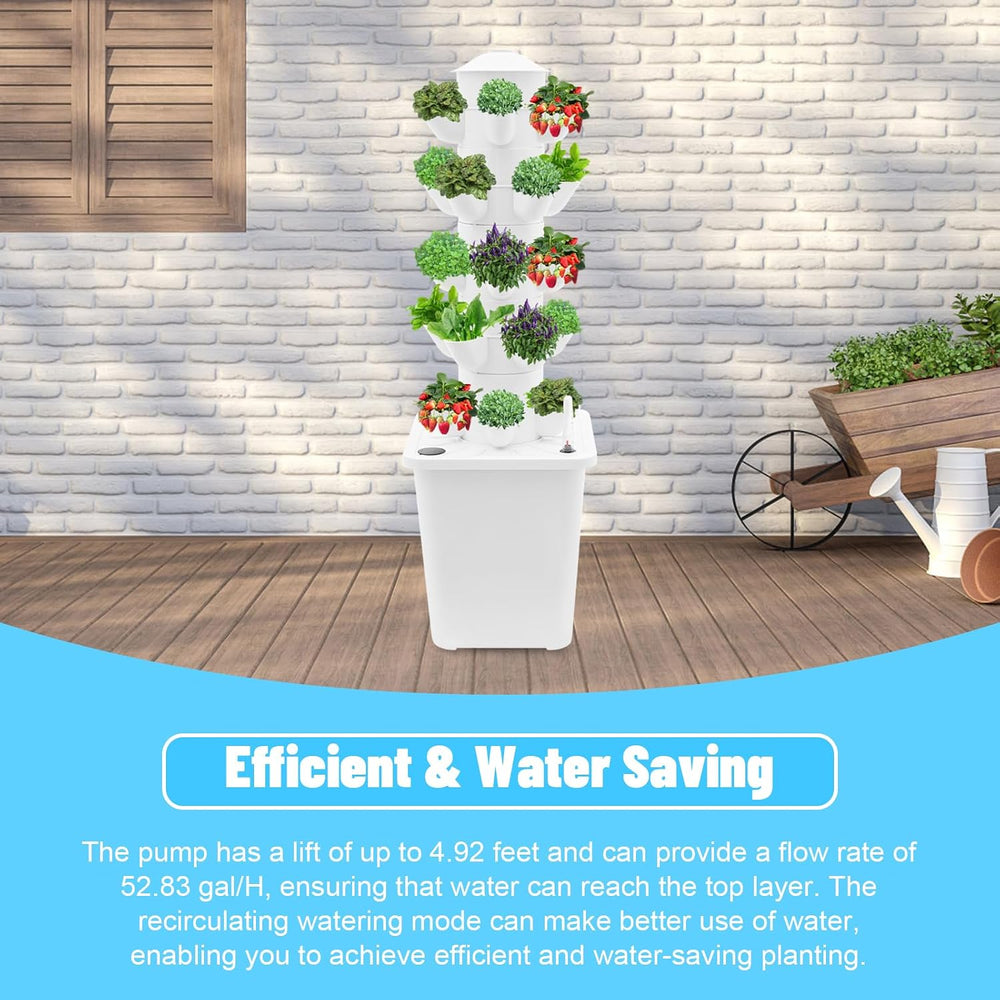 25-Plant Vertical Tower Garden System - Indoor Hydroponic Growing Kit