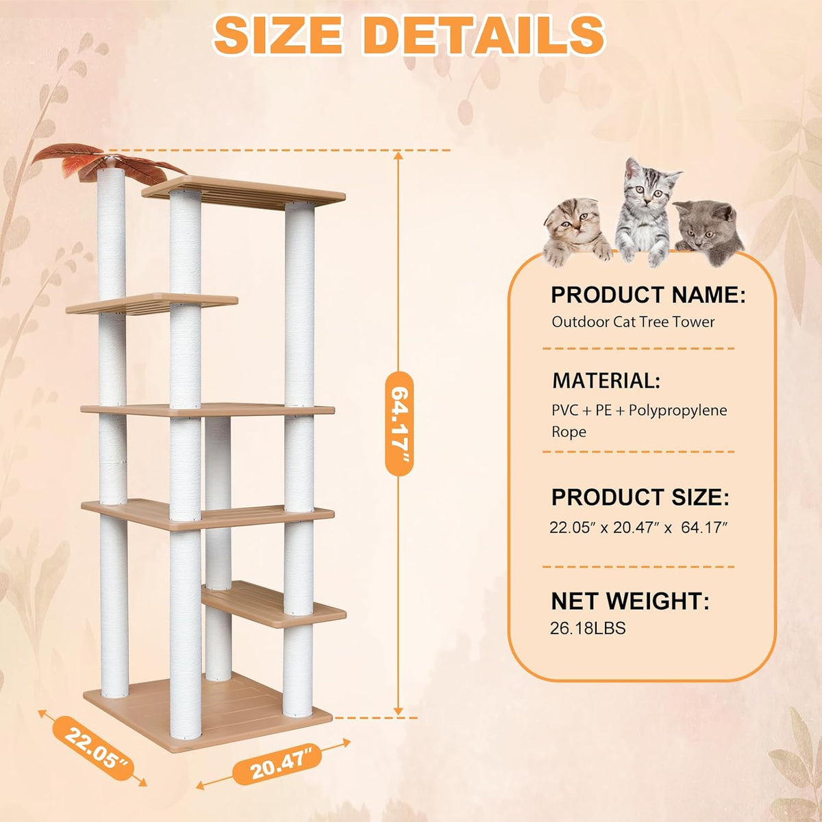 weatherproof outdoor cat tree with scratching posts for on a desk or shelf