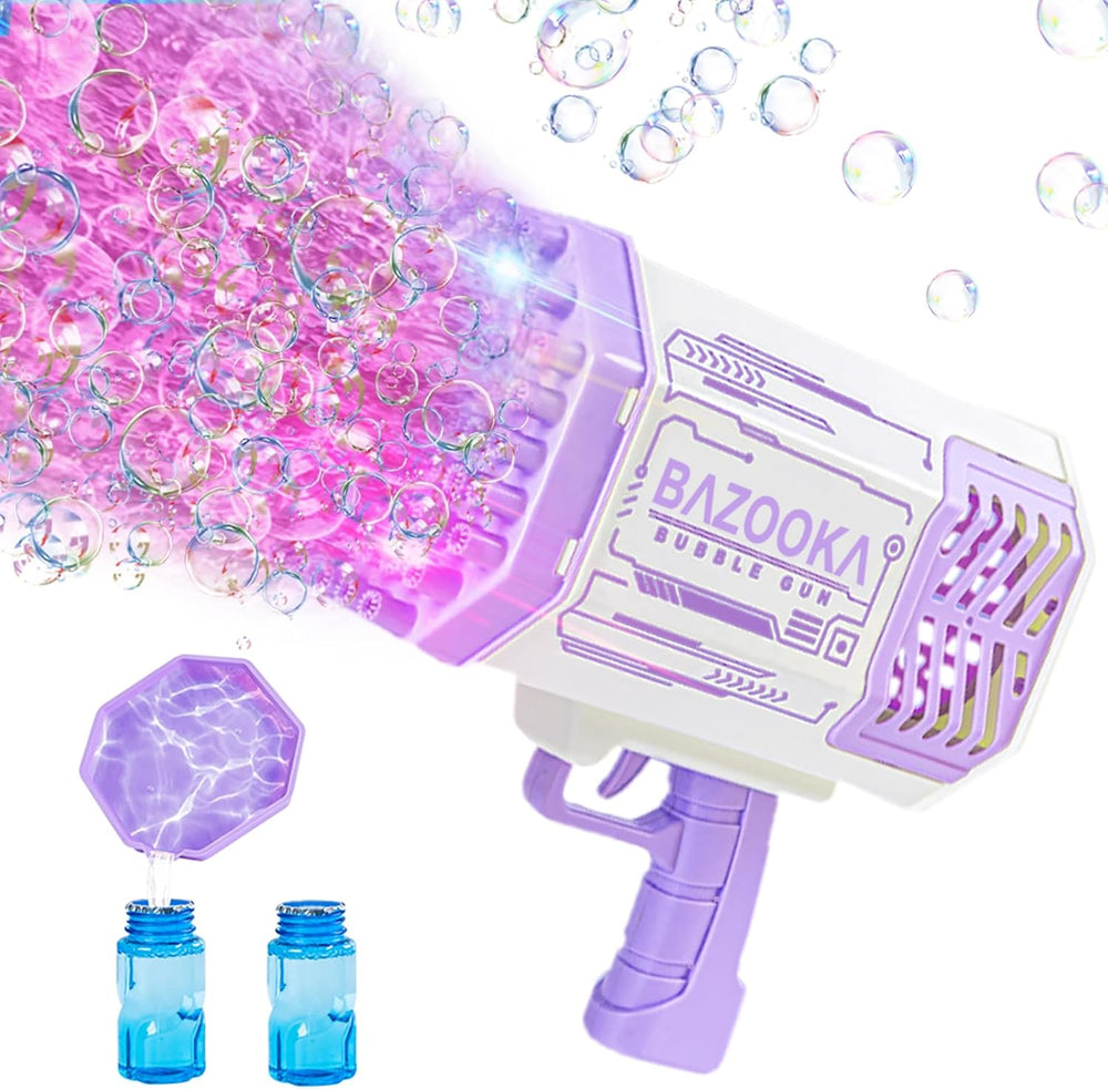 Deserthome Bubble Gun, Bazooka Bubble Machine Gun with Lights (Purple)