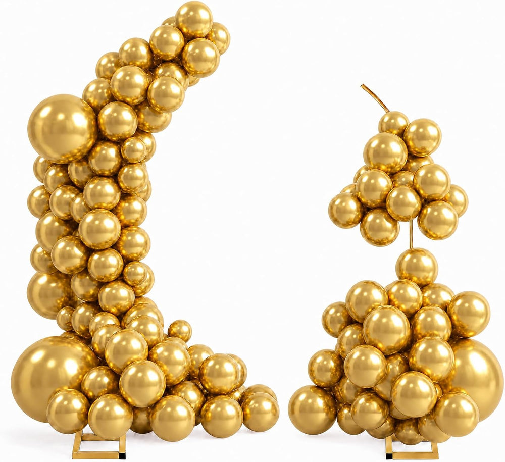Balloon Arch Stand Kit Set with 145PCS Metallic Gold Balloons – Duty Metal We...