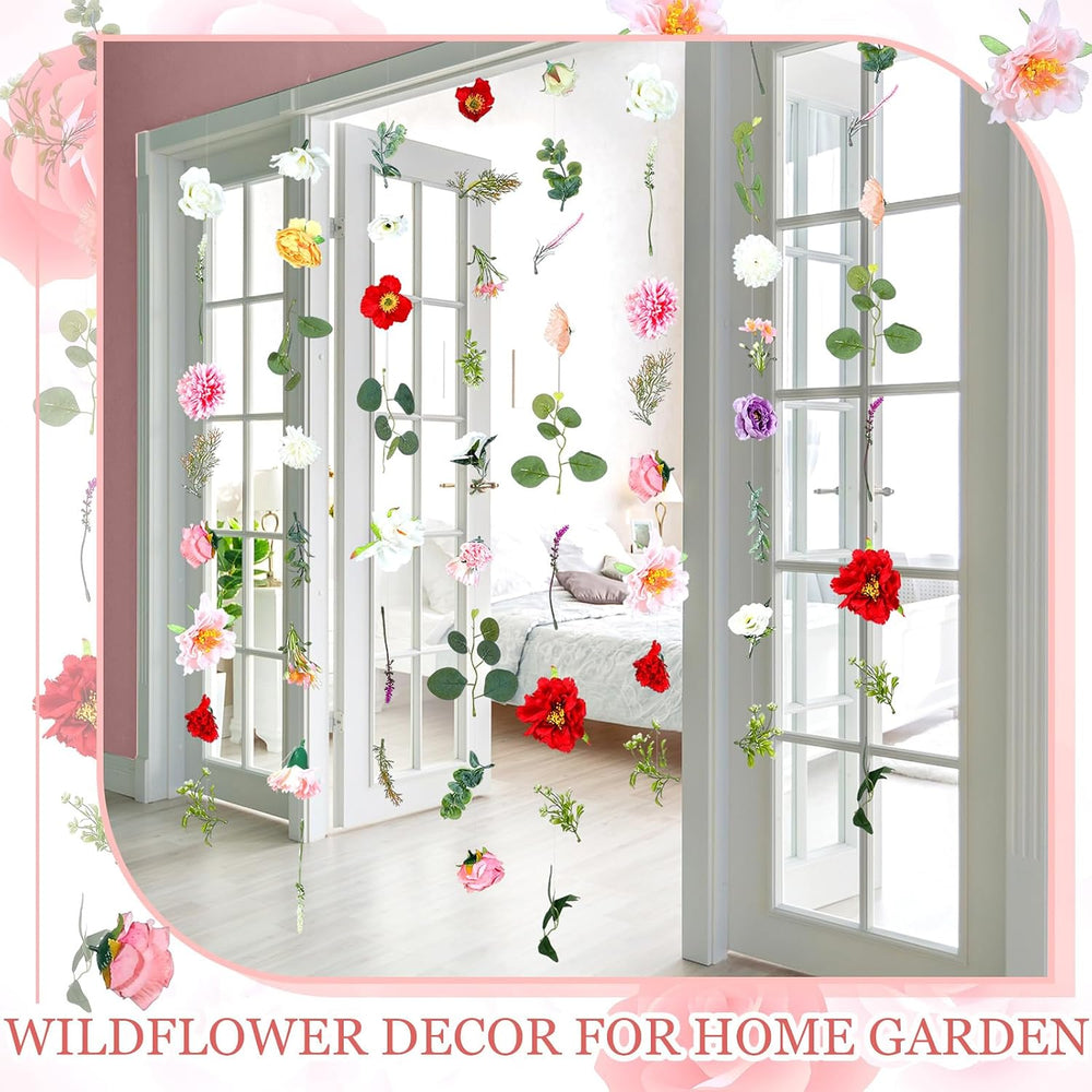 6 Pcs 35.6 ft Hanging Flower Artificial Wildflower Garlands Floral Vines