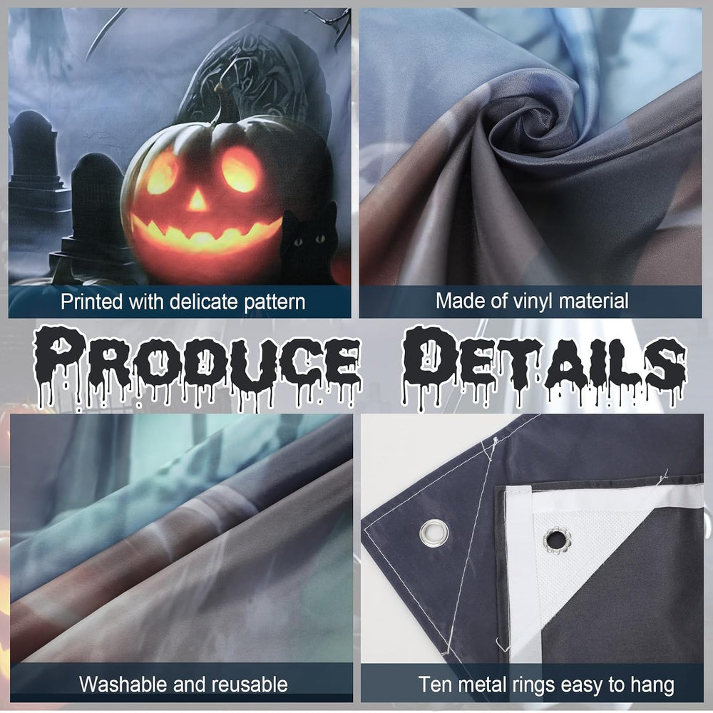 Preboun Halloween Ghost Garage Door Cover Banner 7 X 16 ft Spooky Outdoor