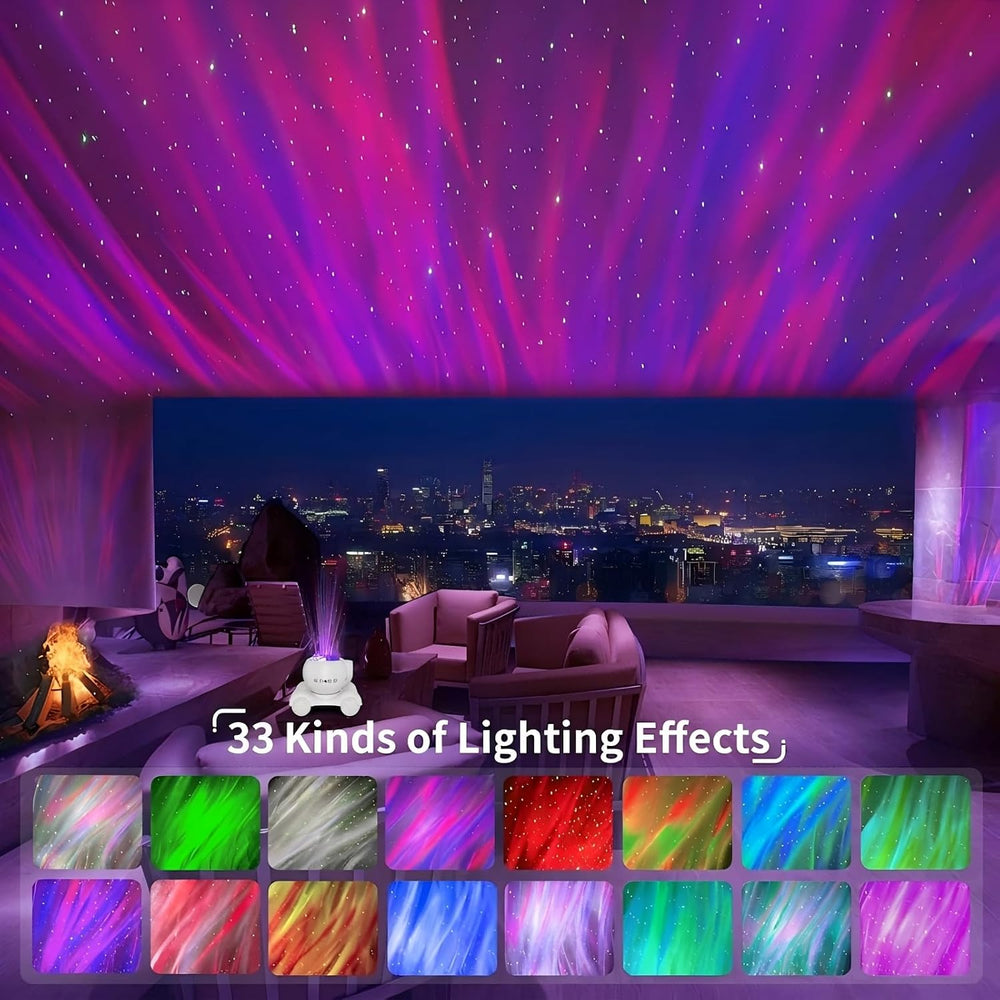 ENOKIK Aurora Light Projector Northern Lights Bluetooth Speaker, Pure White