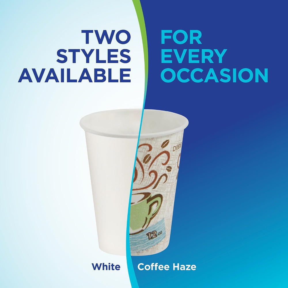 Dixie PerfecTouch 12 oz Paper Coffee Cups By GP PRO, Coffee Haze Design, 500 ...