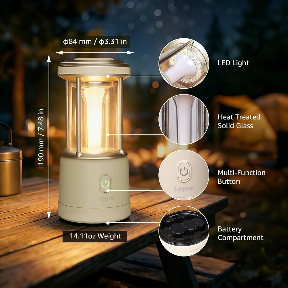 Lepro 1100LM Battery Powered LED Camping Lantern, Waterproof Tent Light with ...