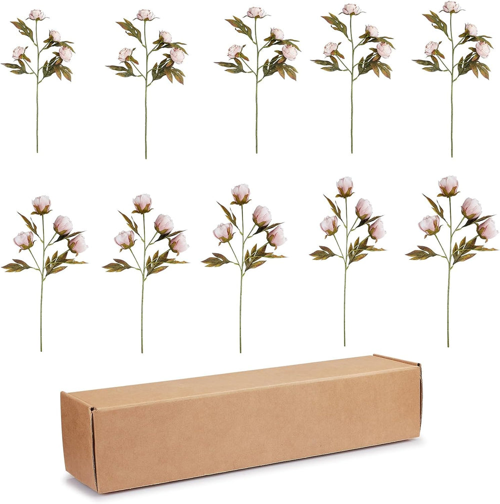 10 Pcs Peonies Artificial Flowers，Faux Flowers For Vase Home Decor