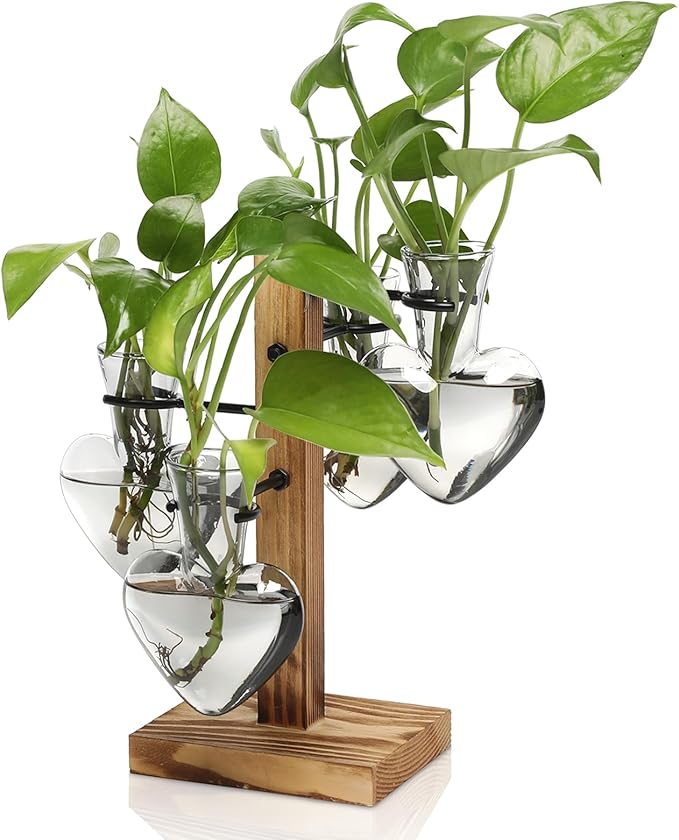 Plants Propagation Stations Plant Terrarium Kit Glass Planters for Indoor Plants House Plant Accessories Gift for Women - 4 Love Bulb Vase