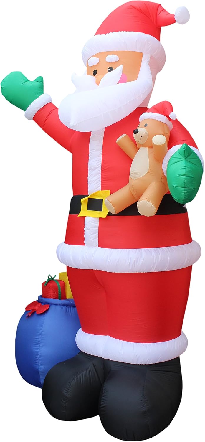 12 ft tall giant christmas inflatable santa claus, side view