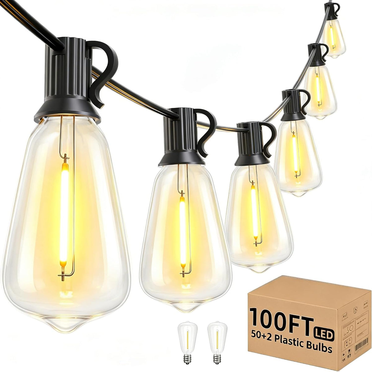 Svater Outdoor String Lights 100 FT, Outside LED Patio Light Waterproof