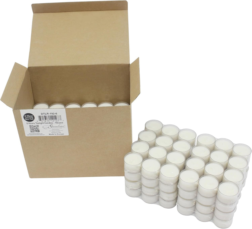 Stonebriar 192 Count White Unscented 6 to 7 Hour Extended Burn Time Clear Cup...
