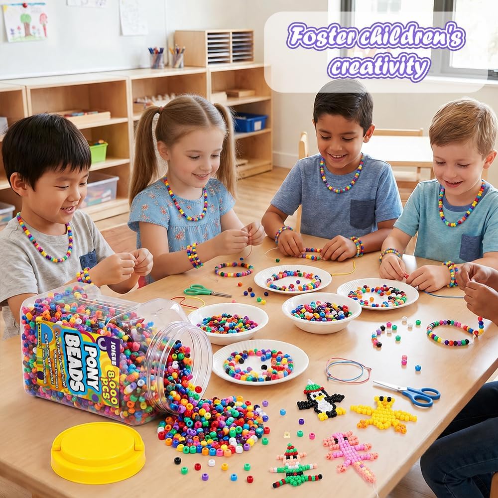 joicee 8000pcs pony beads bulk for bracelets kandi showing dimensions