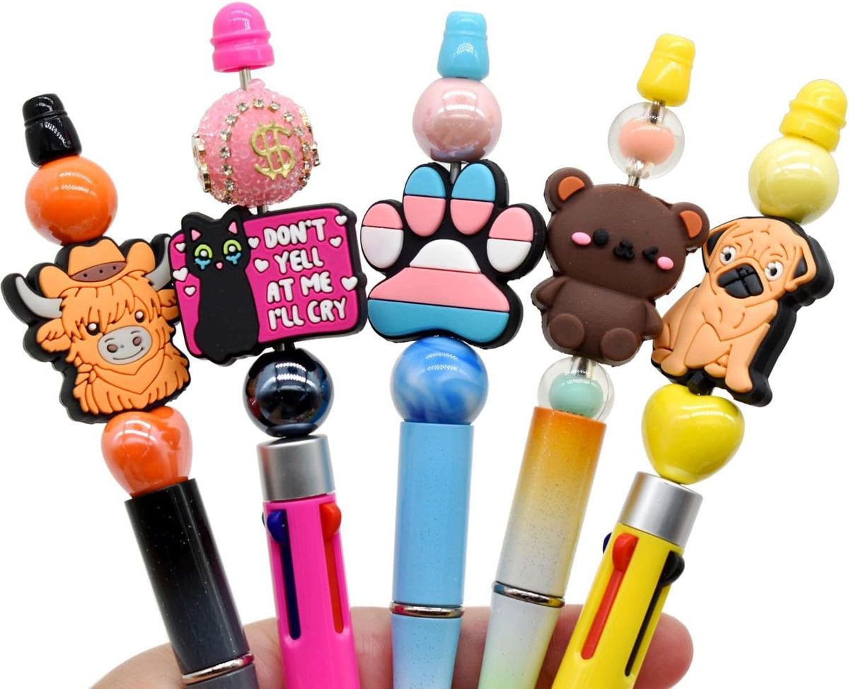 non-repeat silicone focal beads for pens,random different focal, side view