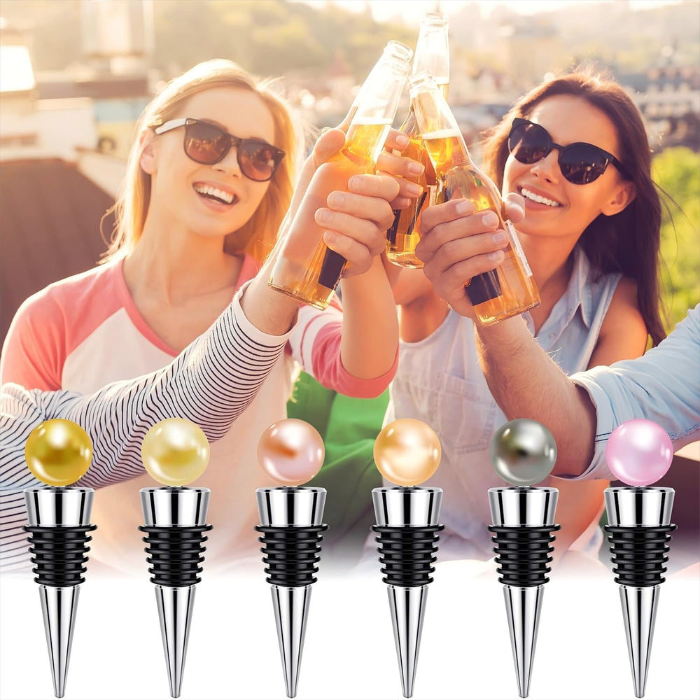 Honeydak 12 Pieces Stainless Steel Wine Bottle Stoppers Reusable Corks