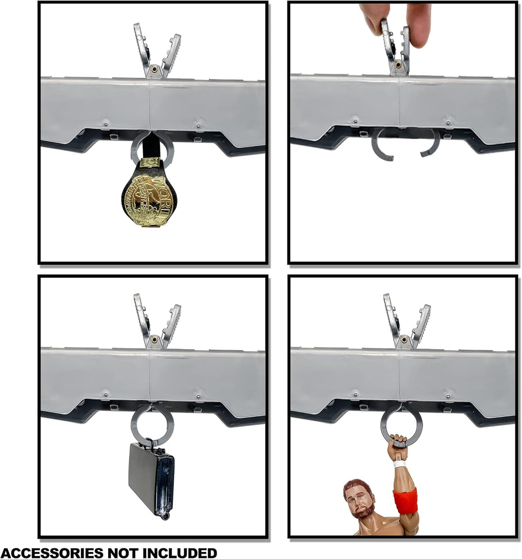 grab the gear adjustable playset for wrestling action on a desk or shelf