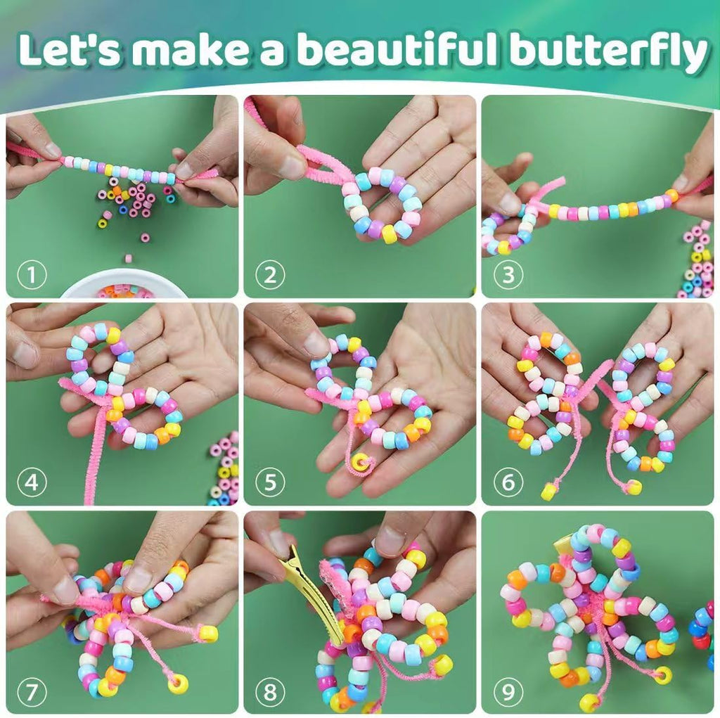 praisebank pony beads, 8000pcs 6x9mm, wholesale beads, bracelets, side view