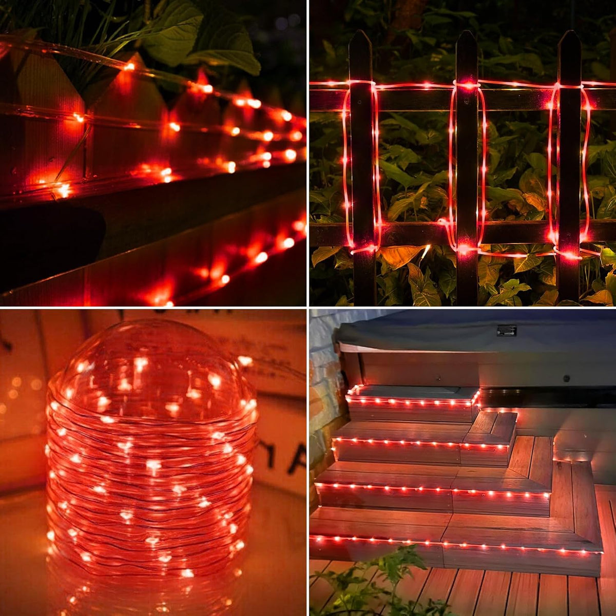 solar rope lights, 2 packs total 132ft 400led on a desk or shelf