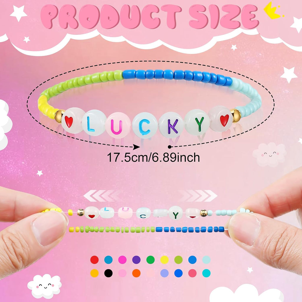 ecation 96pcs beaded friendship bracelets bulk glow in, side view