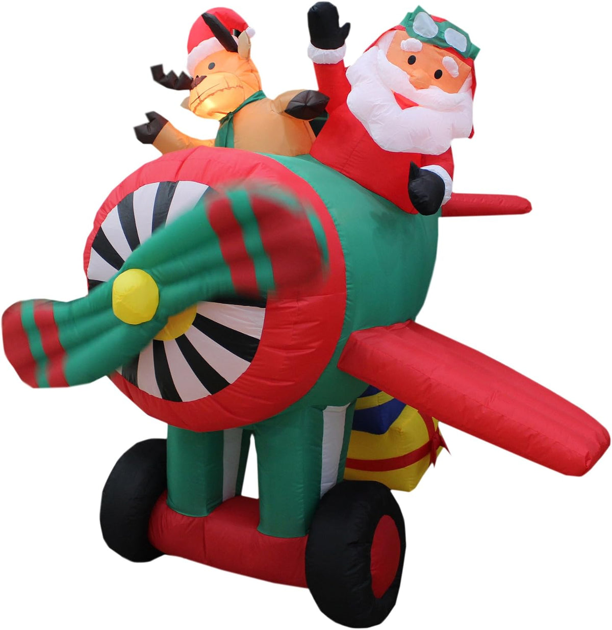 6 ft long animated christmas inflatable santa claus showing dimensions
