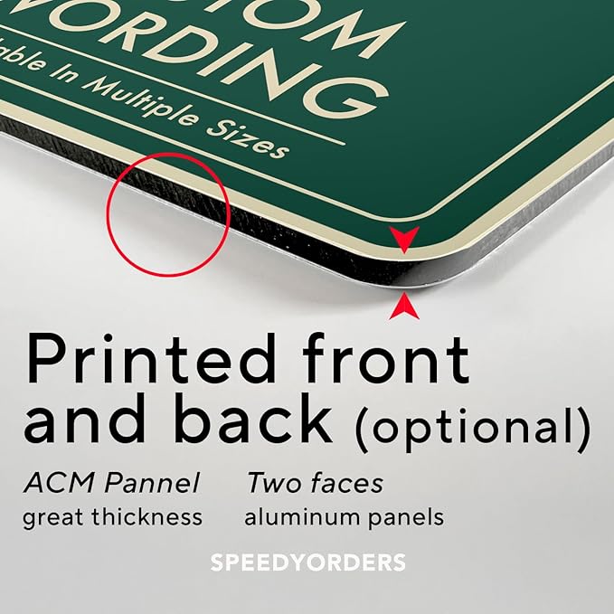 Custom Decorative Outdoor Aluminum Signs, Personalized Driveway Signs, Waterproof USA Made Design 1 Forest Green 14x10 In