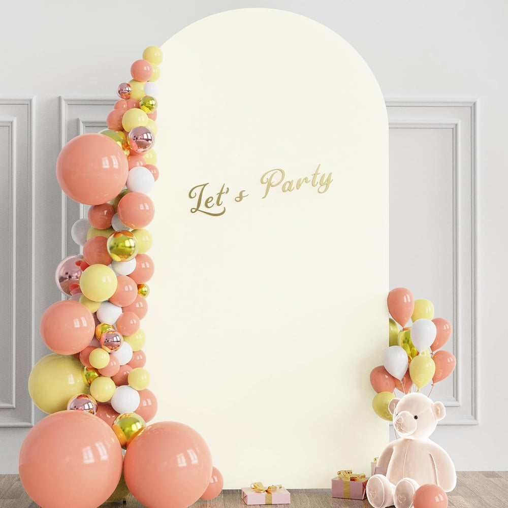 7.2FT Arch Backdrop Stand and Cover Set,Arch Stand with Ivory Cover