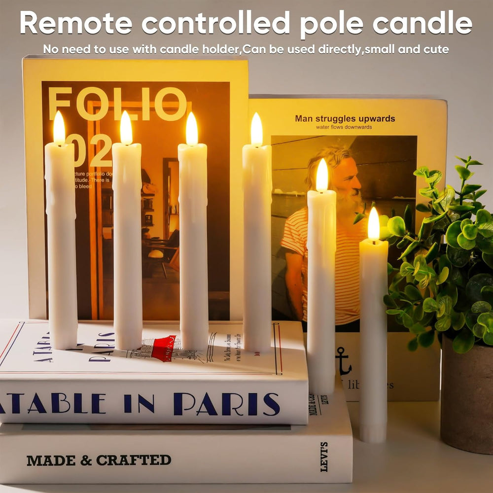 Homemory 7 Inches Flameless Taper Candles with Remote Timer, Short Led Candle...