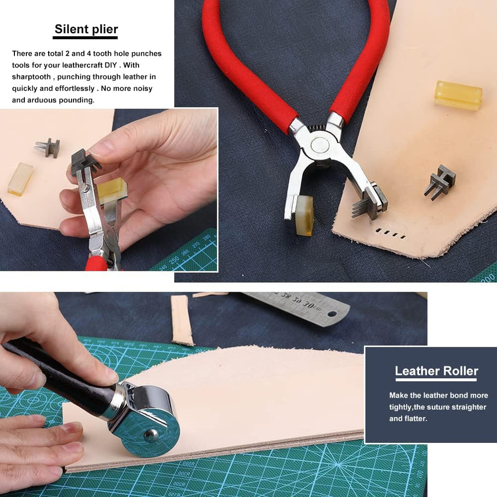 447 Pcs Leather Tooling Kit, Leather Working Kit, Leatherworking Tool