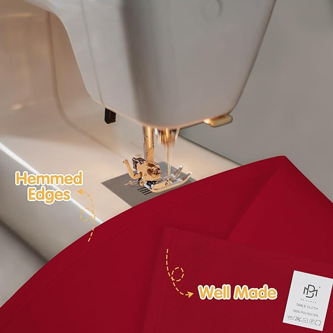 BRILLMAX 8 Pack Burgundy Tablecloths for 8 Foot Rectangle Tables 60 x 126 Inch - 8ft Rectangular Bulk Linen Polyester Fabric Washable Cloth Cover for Wedding Reception Banquet Birthday Party
